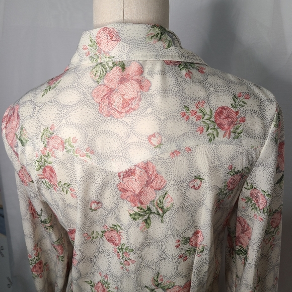 Pointy collar True Vintage 1970s Western Ladies Blouse size Medium Rockabilly - Picture 2 of 5